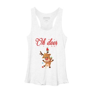 Women's Design By Humans Oh deer - Christmas Sweater By Storms98 Racerback Tank Top - 1 of 3