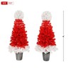 NicBex 4ft Prelit Artificial Christmas Trees Set of 2 with 200 Branch Tips and 300 LED Lights for Indoor Decor, Red - 2 of 4