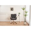 Modern Tufted Office Chair with Teddy Fabric and Adjustable Swivel Base for Home Office-3irtyhousy - 2 of 4