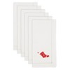 Saro Lifestyle Winter Wonderland Stocking Embroidered Napkin (Set of 6), White, 20"x20" - 3 of 3