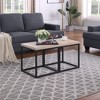 FONTOI End Table Set of Two End Tables Modern Rectangular Wood and Metal Nightstands for Living Room and Bedroom, Oak, 17.7"*17.7"*17.7" - 3 of 4