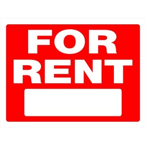 Hillman English Red For Rent Sign 18 in. H X 24 in. W - Case of 6 - 1 of 1