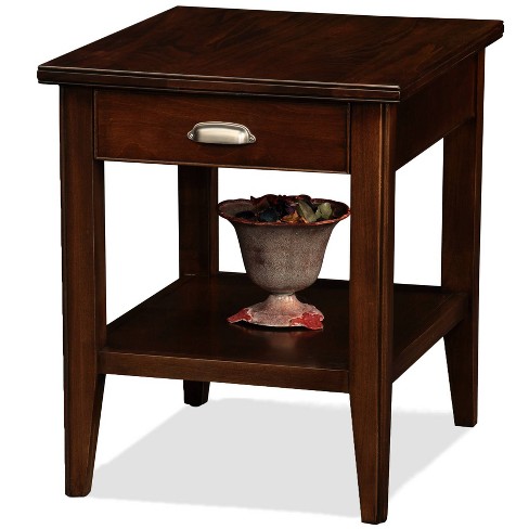Laurent Drawer End Table Chocolate Cherry Finish - Leick Home - image 1 of 4