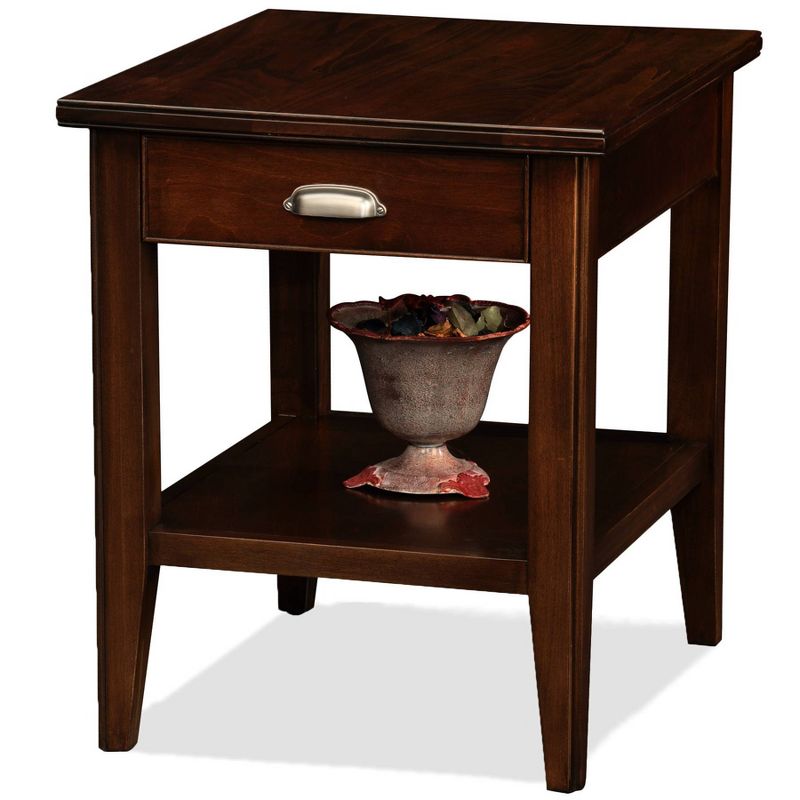 Laurent Drawer End Table Chocolate Cherry Finish - Leick Home, 1 of 13