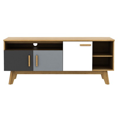Tangkula TV Stand Table w/ Storages for 65" TVs Entertainment Console Center Mid Century Adjustable Shelf