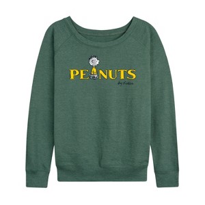 Women's - Peanuts - Franklin Lightweight French Terry Wide Neck Long Sleeve Shirt - 1 of 4