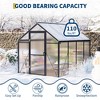 6x8FT Aluminum Greenhouse with Roof Vent Ground Nails Lockable Push Door Large Walk-in Green House for Outside - 4 of 4