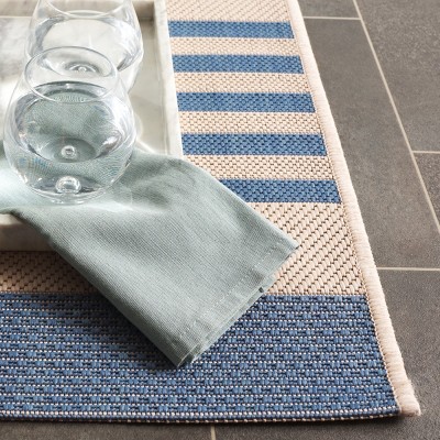 Gaylene 4' x 6' Blue and Beige Synthetic Rectangle Rug