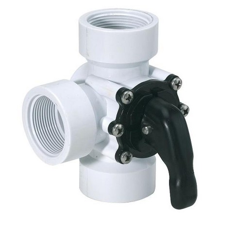 Swimline HydroTools Swimming Pool and Spa Standard All Female Threaded 3-Way Valve 1.5" - White/Black - image 1 of 1