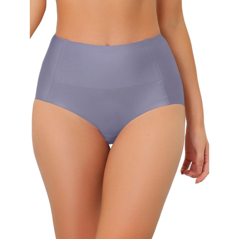 Allegra K Women's Tummy Control Unlined High-Waisted Breathable Hipster Underwear, 1 of 6