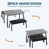 Versatile 44" Extendable Table Set, 3-Piece Convertible Kitchen/Dining Room Furniture, Compact Design for Small Spaces, Easy to Assemble - 3 of 4