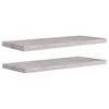 Wall Shelf Set of 2 Concrete grey Honeycomb MDF, metal Large - 2 of 4