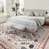 Machine Washable Geometric Area Rug - Non-Slip, Low Pile, Easy-Clean, Western Pattern for Living Room, Bedroom, or Entryway - 4 of 4