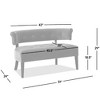Kumasinova Mid-Century Modern Velvet Upholstered Ottoman Bench, Entryway Bench/Bed Bench, Recessed Arms & Split Back, Roll Arm Tufted Bench Settee - 4 of 4