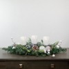 Northlight Pine and Berries Triple Candle Holder with Iridescent Christmas Ornaments - 32" - 2 of 4