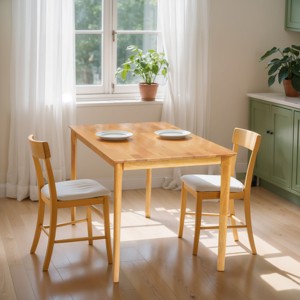 Subrtex Modern Farmhouse Square Table, Cozy Wooden Dining Table for 1-2 Persons, Ideal for Small Kitchen & Dinner Spaces - 1 of 4