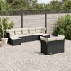 vidaXL 9 Piece Patio Sofa Set with Cushions - Black and Cream Without Table - 2 of 4