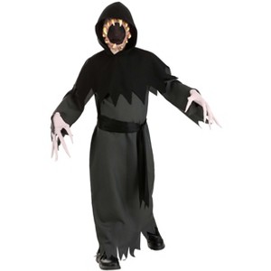 HalloweenCostumes.com Faceless Nightmare Kid's Costume | Hooded Robed Toothy Maw Monster Mask for Kids Halloween Costume - 1 of 4