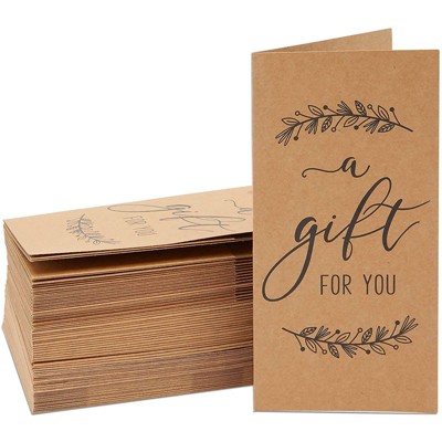 Pipilo Press 36 Pack Kraft Money Cards with Envelopes, A Gift For You (3.5 x 7.25 In)