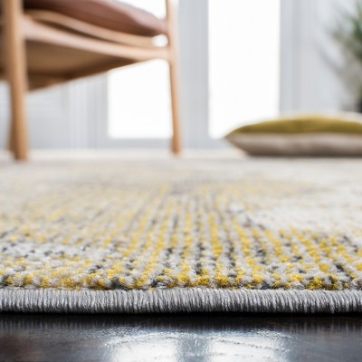 Ivory and Grey Hand-knotted Synthetic Rectangular Area Rug
