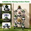 Artloge 6 Tiers Black Metal Plant Stand Movable 9 Pots Planter Display Rack Double-heart Shape Flower Holder with Wheels for Balcony & Garden - 4 of 4