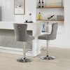 INFURNIC Counter and Bar Stools Swivel Velvet Bar Stool with Adjustable Height for Kitchen and Home Bar, Gray, 20.4"*17.5"*49.9" - 3 of 4