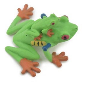 Collectible Wildlife Gifts | Frog, Red Eyed Tree Frog, with Baby, Museum Quality, Rubber, Amphibian, Hand Painted,  Toy , Gift, 2 1/2" CH667 BB169 - 1 of 4
