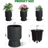 14.2" Tall Planters Set of 2, Large Planter for Outdoor Plants, Flower Pots with Water Level Monitor - 2 of 4