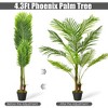 Costway 4.3Ft Artificial Phoenix Palm Tree Plant for Indoor Home Office Store - 4 of 4