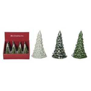 Transpac Mini Ceramic Iridescent Tree Decor in Crate - Charming Decorative Object for Home and Holiday Decor - 1 of 1