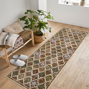 Washable Vintage Oriental Rug Non Slip Backing Easy Care for Living Room Bedroom - 1 of 4