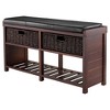 Colin Entryway Storage Bench with Cushion Cappuccino - Winsome: Upholstered Wool, Wood Legs, Spot Clean - 4 of 4