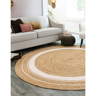 Handmade Natural Ivory Braided Jute Round Rug