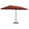 vidaXL Garden Parasol Terracotta Polyester Extra Large - 2 of 4