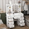 FUFU&GAGA Elegant Makeup Vanity Table with Adjustable Mirror Large Desk - 2 of 4