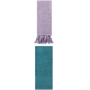 REGALWOVEN 2 Packs Solid Textured and Tassels Soft Absorbent Decorative Hand Towel - 1 of 4