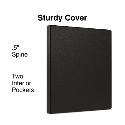 Staples Simply Light-Use .5-inch Round 3-Ring Non-View Binder Black (26851) 26851-CC