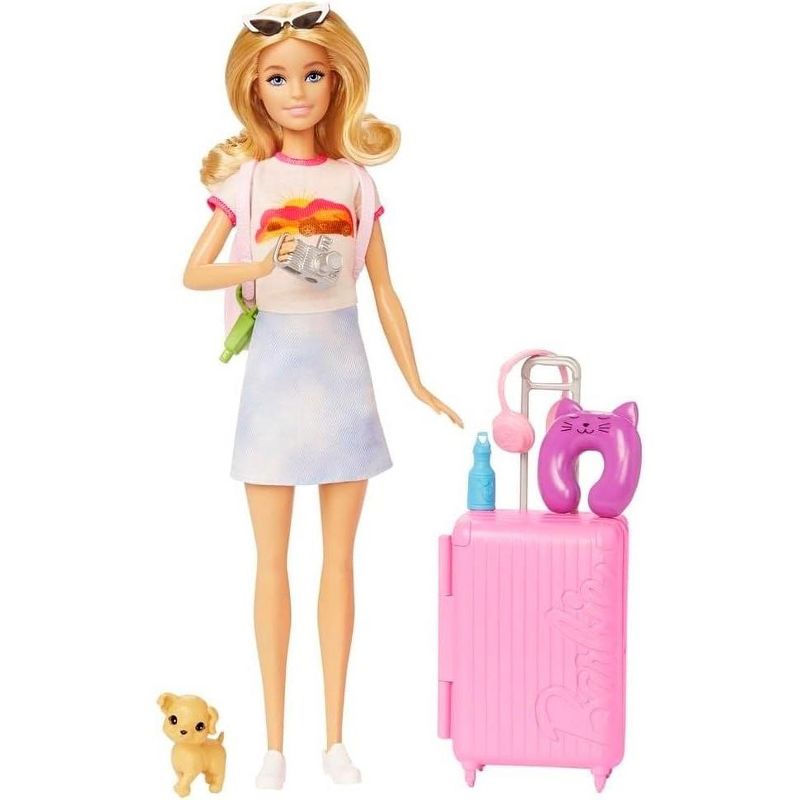 Barbie Doll and Accessories, 'Malibu' Travel Set with Puppy and 10+ Pieces Including Working Suitcase, 4 of 8