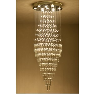 Maxax 38" 10-Light Crystal Raindrop Chandelier,Dimmable Modern Pendant Light, for Living Room Foyer - 1 of 4
