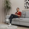 84-inch Modern 3-Seater Sofa, Chenille Fabric Deep Seat Couch with Adjustable Armrests & Plush Backrest, Sofa for Bedroom, Easy Assembly - 4 of 4