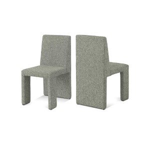 Meridian Furniture,Benson Linen Textured Fabric Dining Chair, Set of 2 - 1 of 4