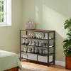 5-Tier Shoe Rack for 20 Pairs - Industrial Storage Organizer with Metal Mesh Shelves, Large Top Surface, for Entryway, Closet, Rustic Brown - 2 of 4