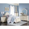 Vynxaria Cinderella Collection 3 Drawer Nightstand, 2 Tone Antique White Gray Rub Through and Oak, Victorian Style - 3 of 4