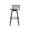 Amisco Turbo Upholstered Counter Height Barstool Gray/Black: 26" Seat, Steel Frame, Polyester Textile, Spot Clean - 4 of 4