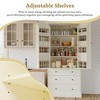 77" Farmhouse Kitchen Pantry Cabinet, Freestanding Tall Cupboard with 3 Adjustable Shelves, 8 Door Racks & 3 Drawers - 4 of 4