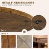 47 inch Industrial Round Dining Table, Wooden Kitchen Table for 4 with Wooden Top and Metal Base for Home Dining Room Living Room Brown (NO Chairs) - 3 of 4