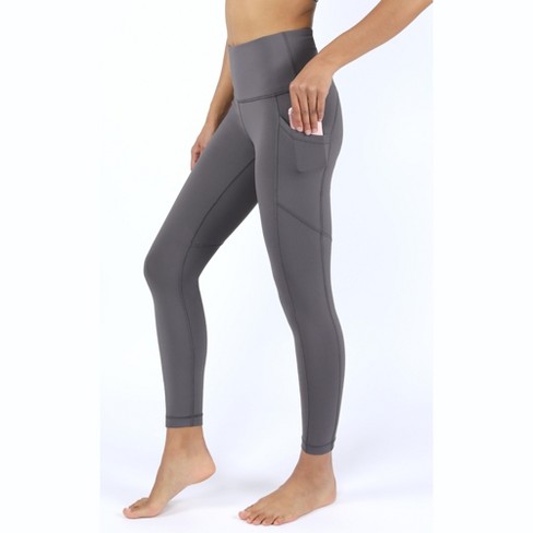 90 Degree by Reflex Womens Interlink High Waist Ankle Legging with Back  Curved Yoke - Pavement, Small