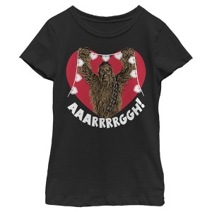 Girl's Star Wars Chewie Valentine Heart T-Shirt - 1 of 3