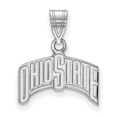 Black Bow Jewelry 14k White Gold Ohio State Buckeyes NCAA Medium Pendant
