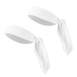 Unique Bargains Adjustable Soft Sweat Wicking Tennis Tie Headband Sweatband for Men Women 2 Pcs - 1 of 4